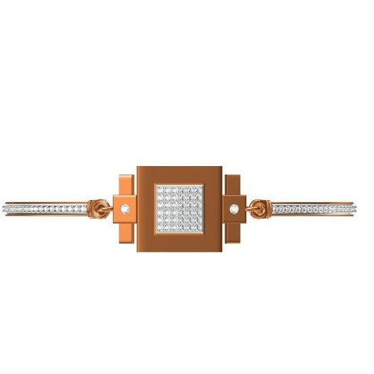18kt cz rose gold ladies kada