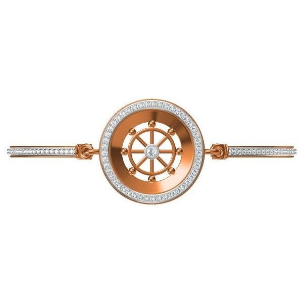 18kt cz rose gold ladies kada