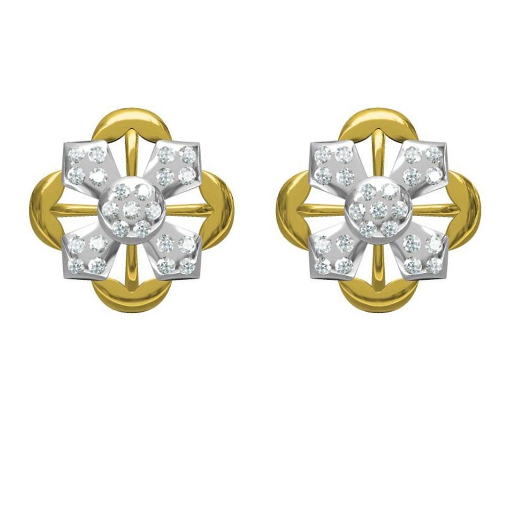 916 cz diamond gold earrings
