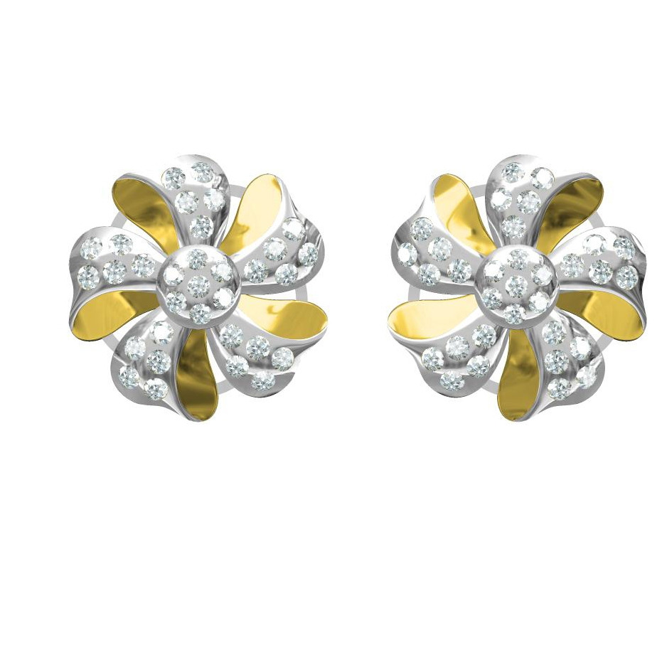 916 cz diamond gold earrings