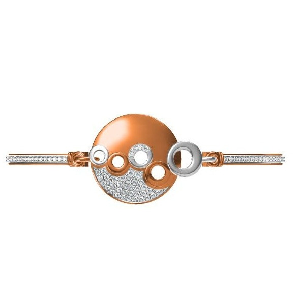 18kt cz rose gold diamond ladies kada