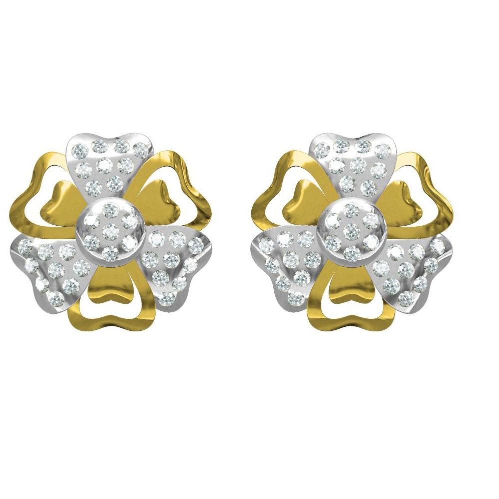 916 cz diamond gold earrings