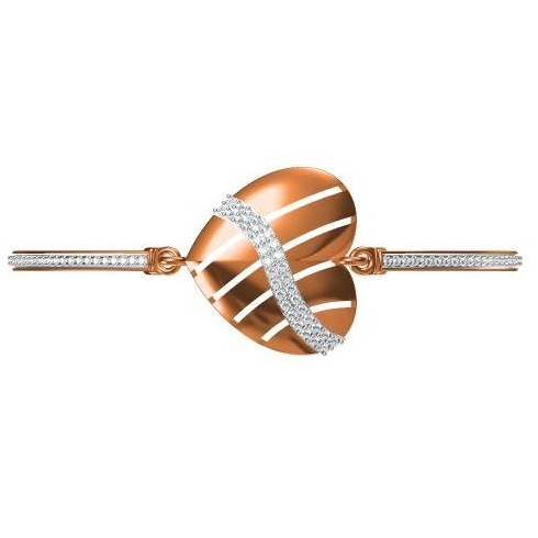 18kt cz rose gold ladies kada