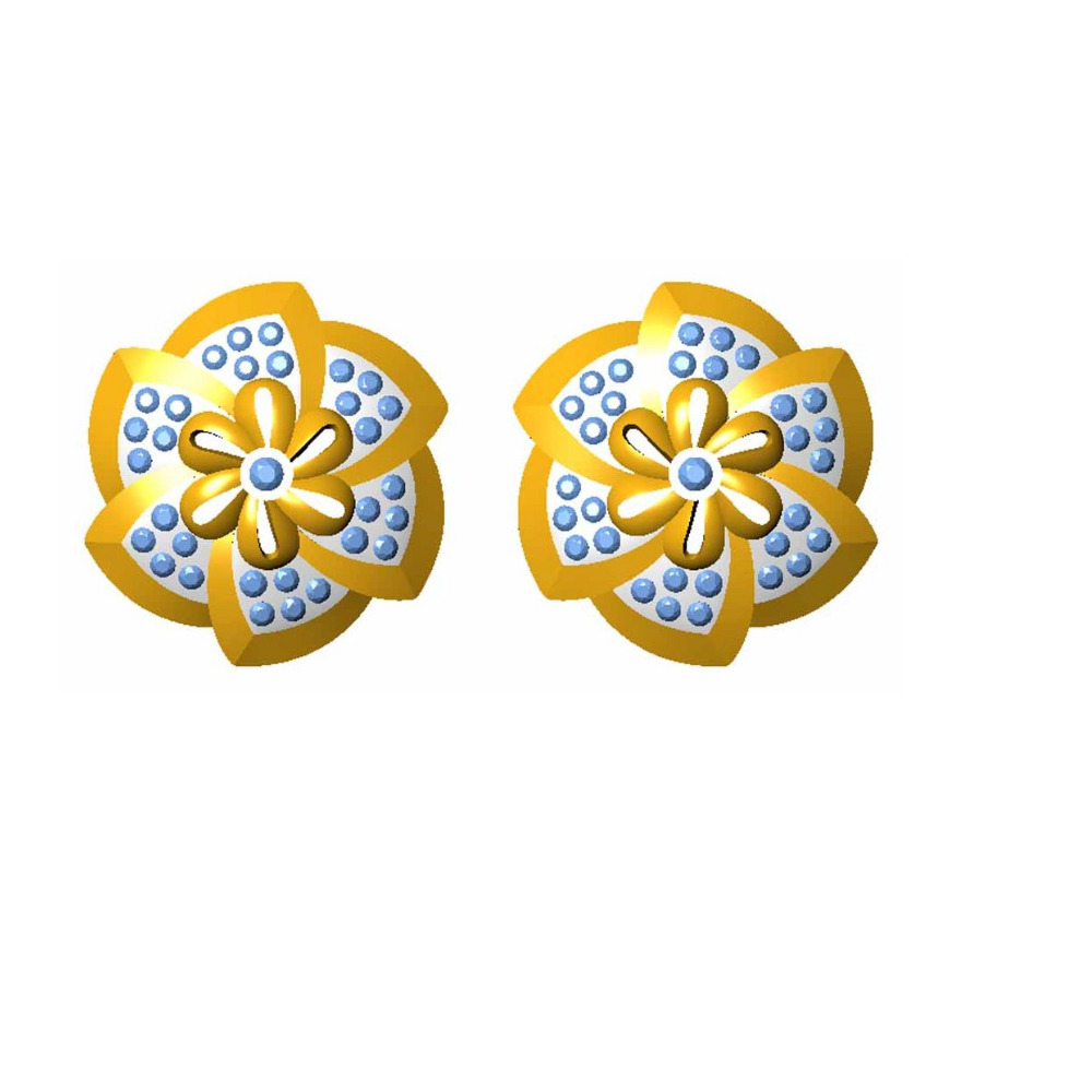 916 CZ DIAMOND GOLD EARRINGS
