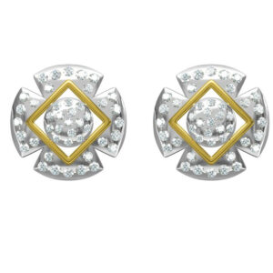 916 cz diamond gold earrings