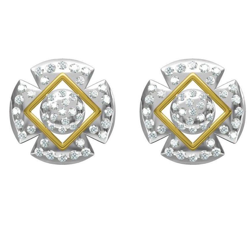 916 cz diamond gold earrings