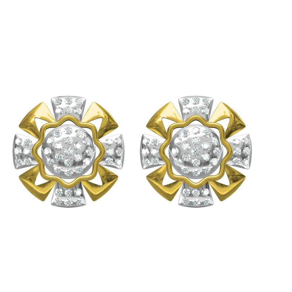 916 cz diamond gold earrings