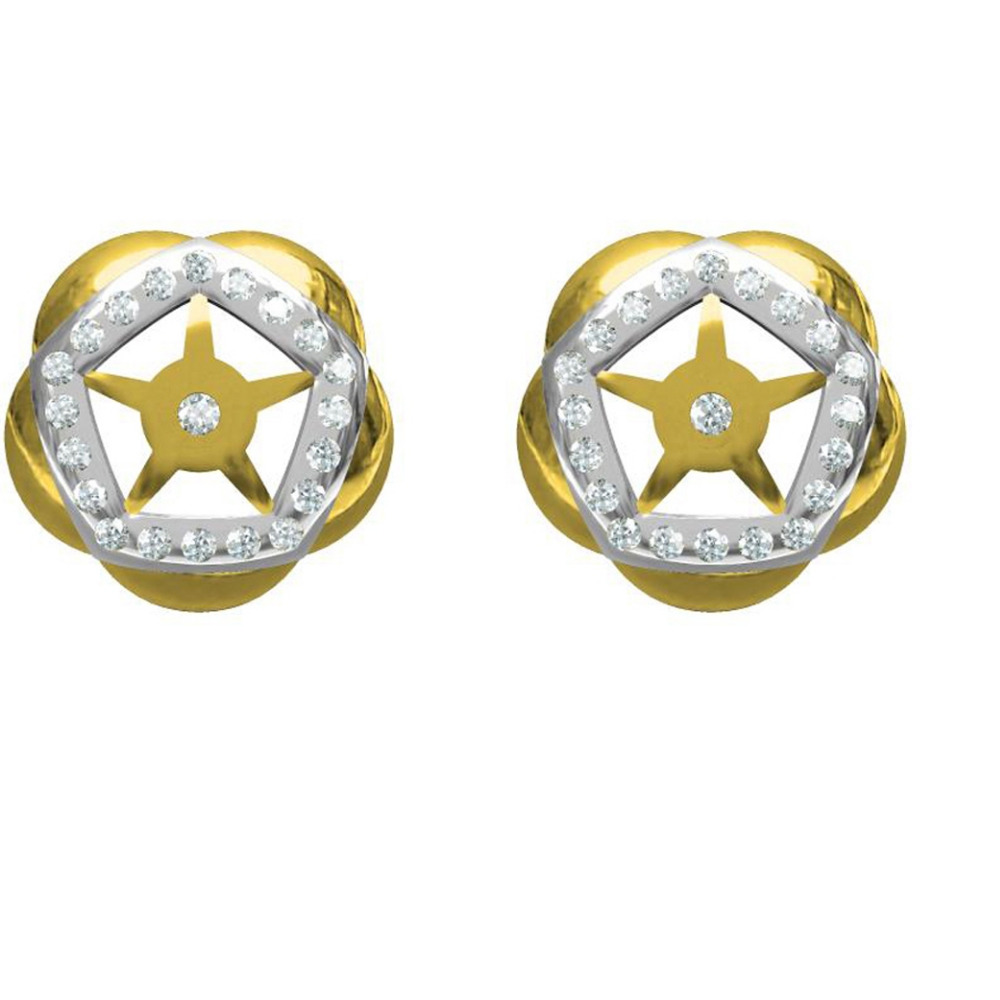 916 cz diamond gold earrings