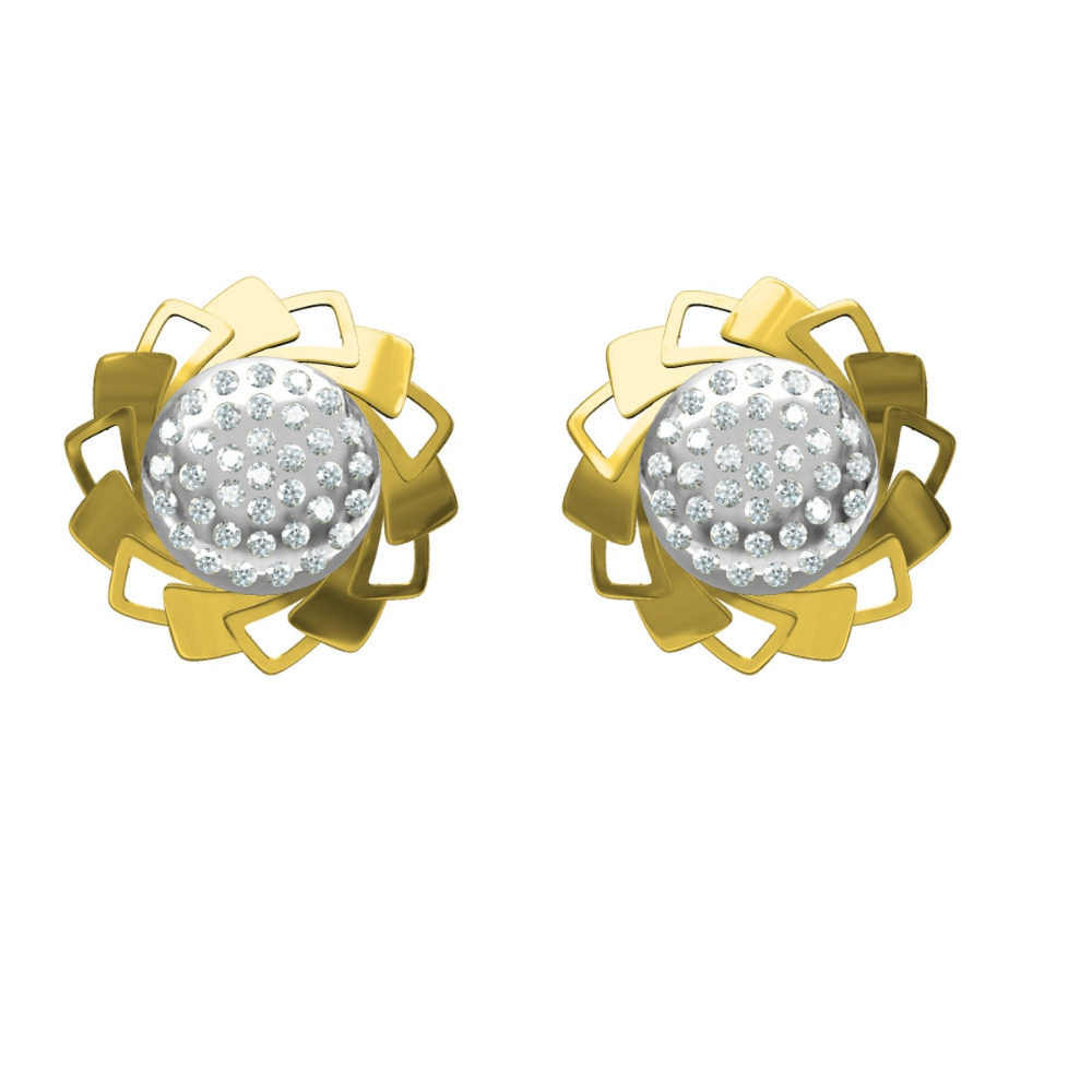 916 cz diamond gold earrings