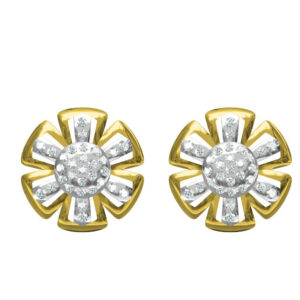 916 cz diamond gold earrings