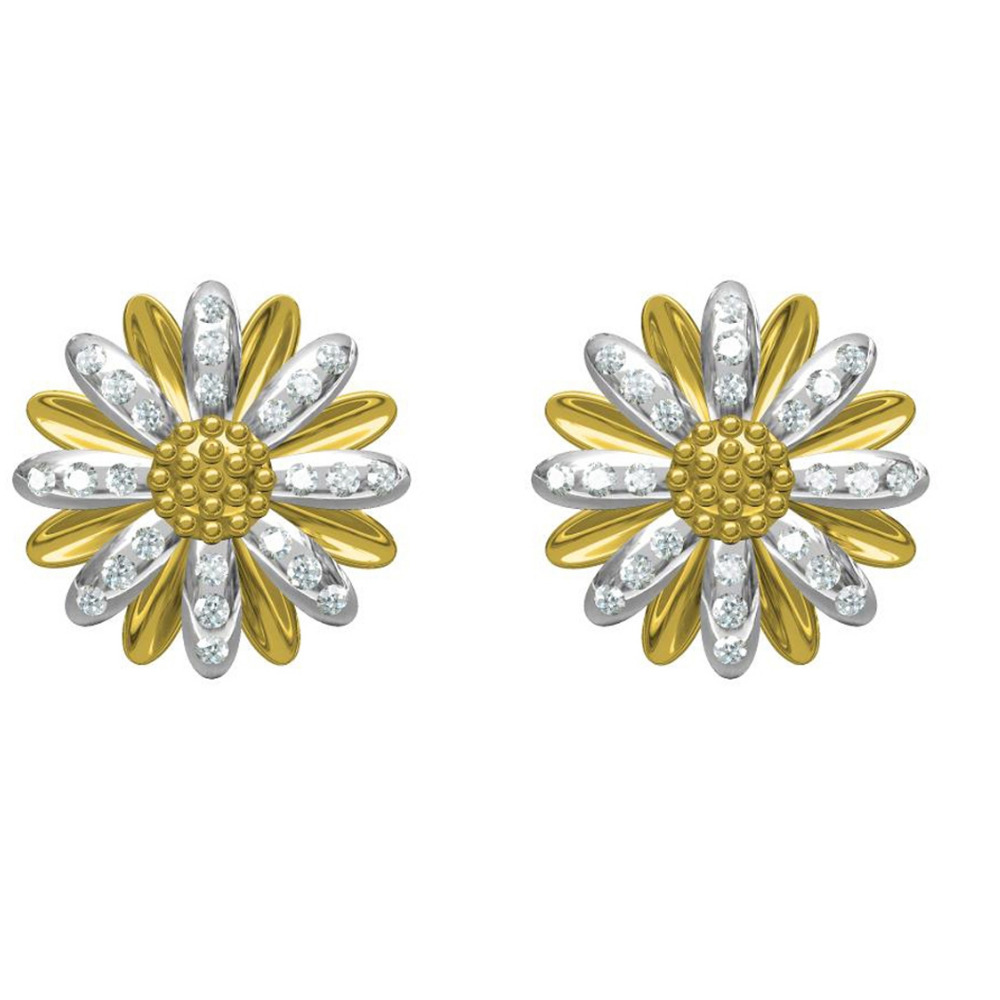 916 cz diamond gold earrings