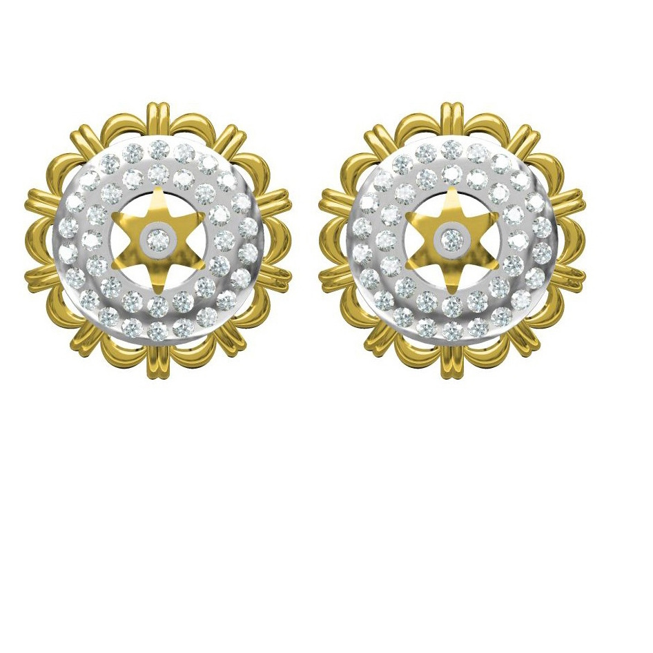 916 cz diamond gold earrings