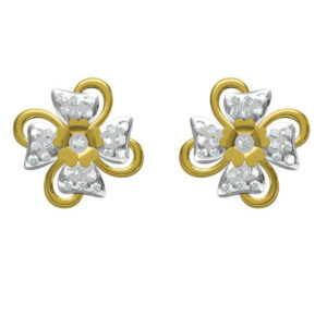 916 cz diamond gold earrings