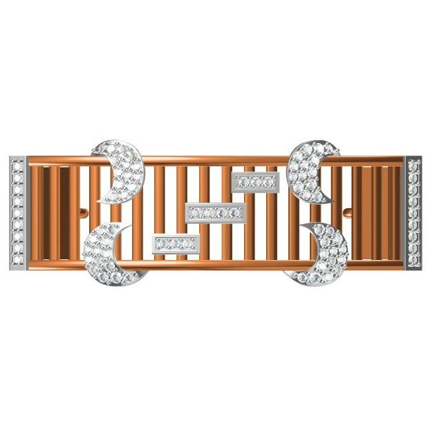 916 cz rose gold diamond gents bracelet