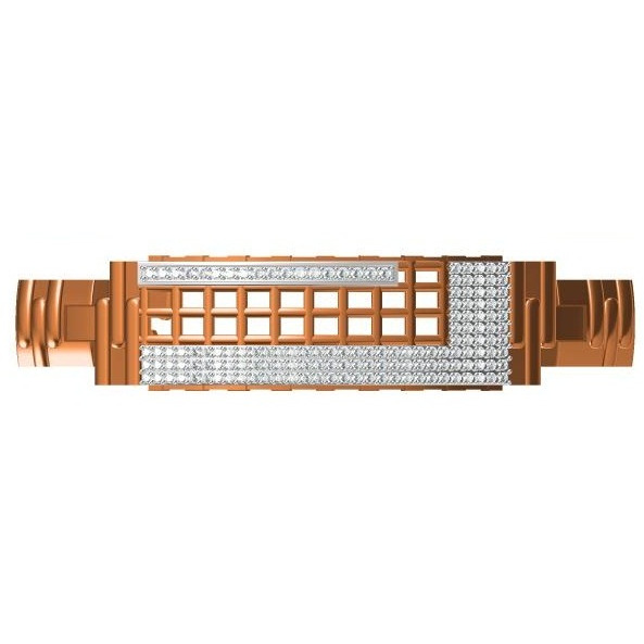 916 cz rose gold diamond gents bracelet