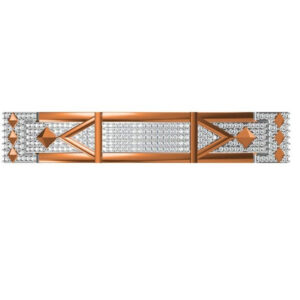 916 cz rose gold diamond gents bracelet