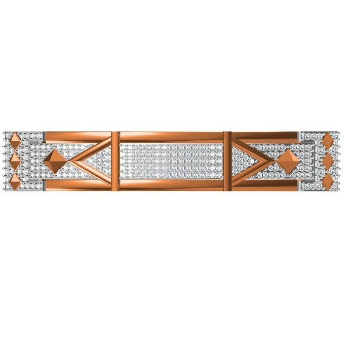 916 cz rose gold diamond gents bracelet