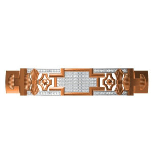 916 cz rose gold gents bracelet
