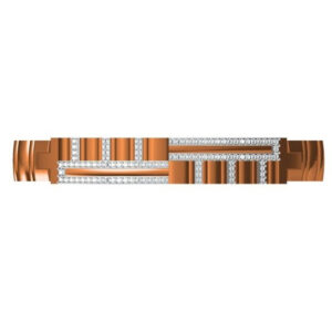 916 cz rose gold gents bracelet