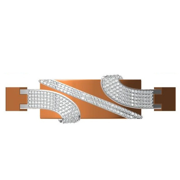 916 cz rose gold diamond gents bracelet