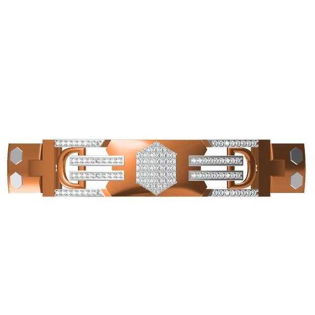 916 cz rose gold gents bracelet