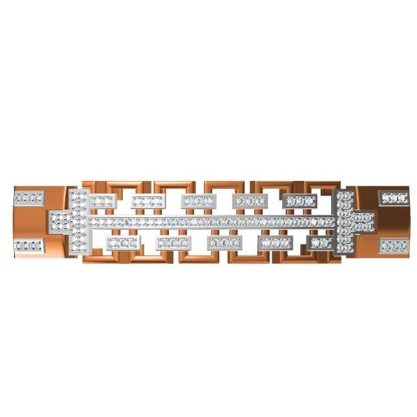 916 cz rose gold diamond gents braceselet
