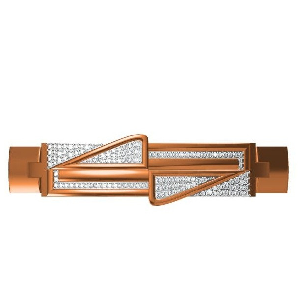 916 cz rose gold gents bracelet