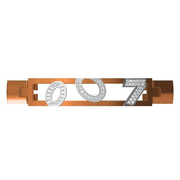 916 cz rose gold diamond gents bracelet