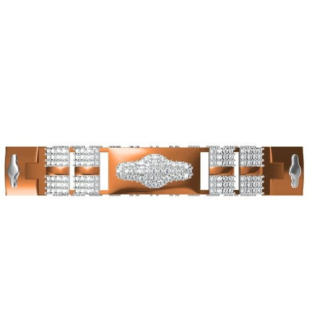 916 cz rose gold gents bracelet