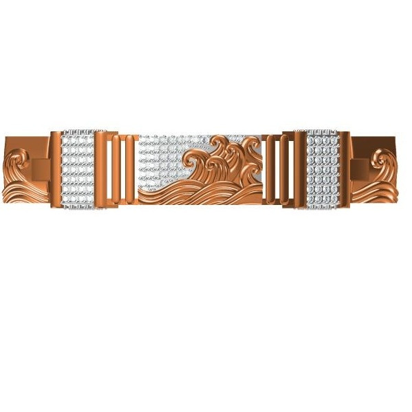 916 cz rose gold diamond gents ring