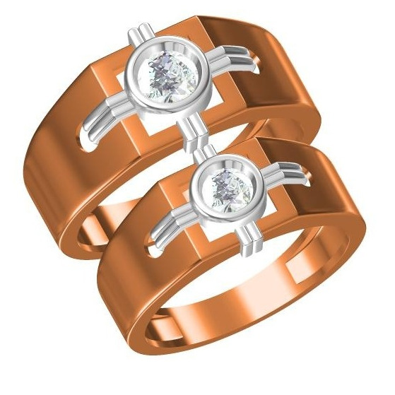 916 CZ ROSE GOLD COUPLE RING