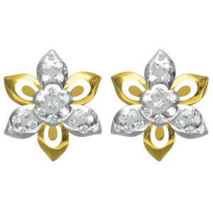 916 cz diamond gold earrings