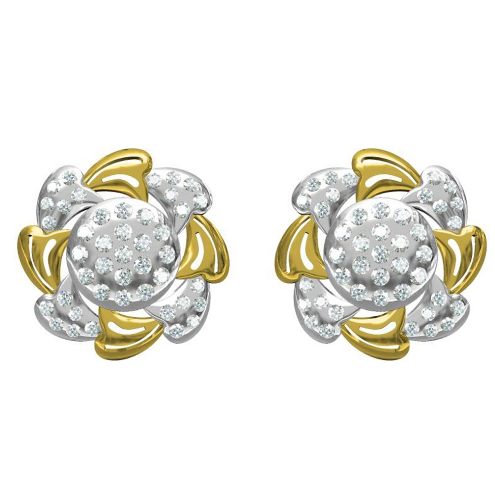 916 cz diamond gold earrings