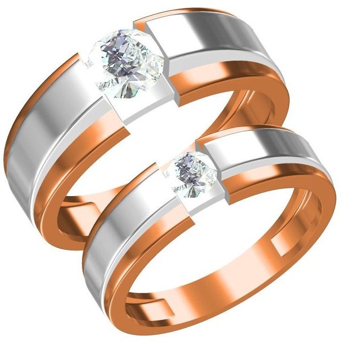 916 CZ ROSE GOLD COUPLE RING