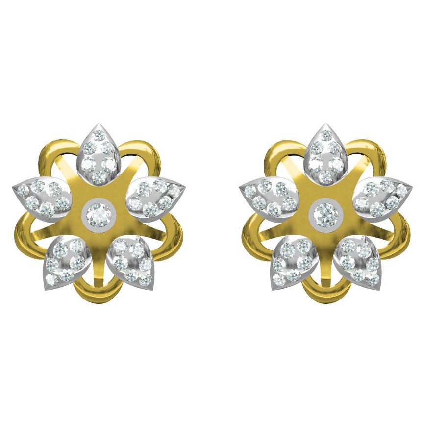 916 cz diamond gold earrings