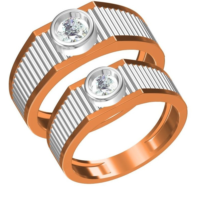 916 CZ ROSE GOLD COUPLE RING
