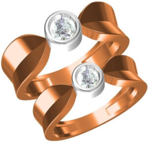 916 cz rose gold couple ring