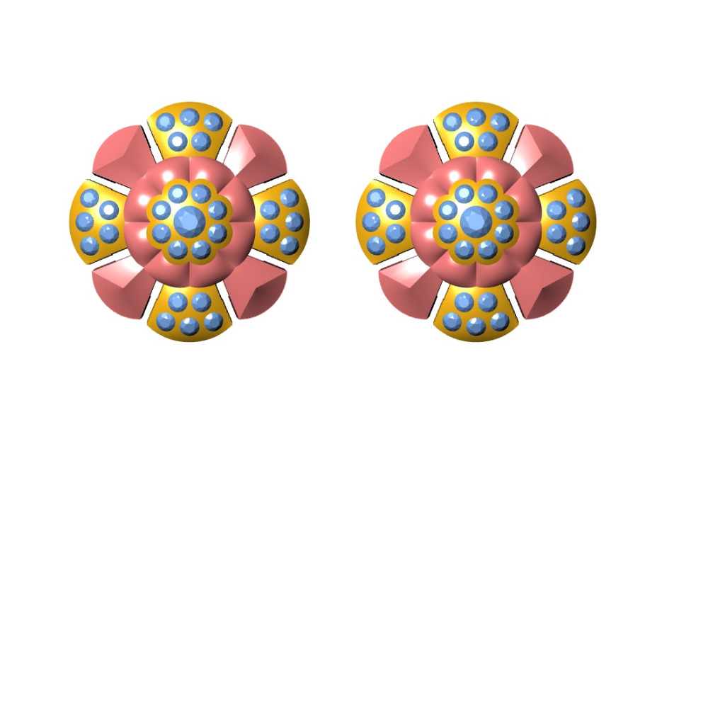 916 cz diamond gold earrings