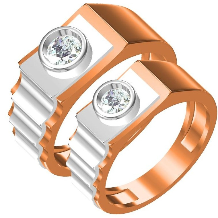 916 CZ ROSE GOLD COUPLE RING