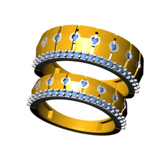 916 CZ DIAMOND GOLD COUPLE RING