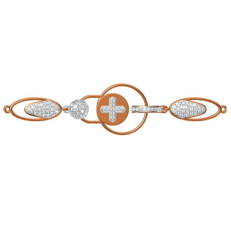 916 cz rose gold diamond bracelet