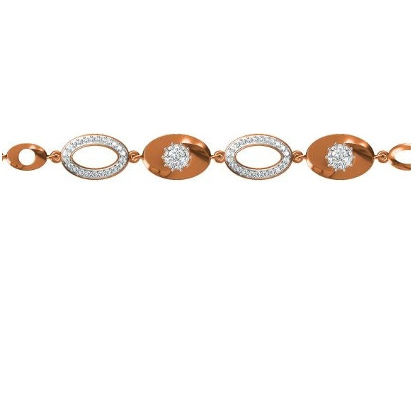 916 cz rose gold diamond bracelet