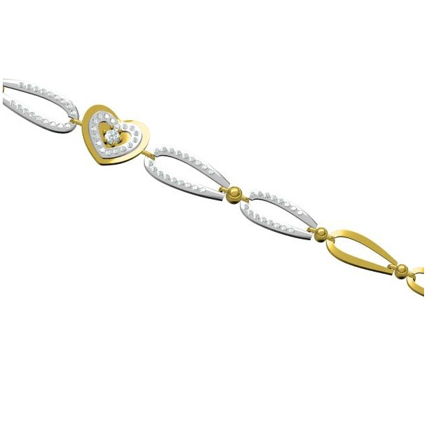 916 cz diamond gold bracelet
