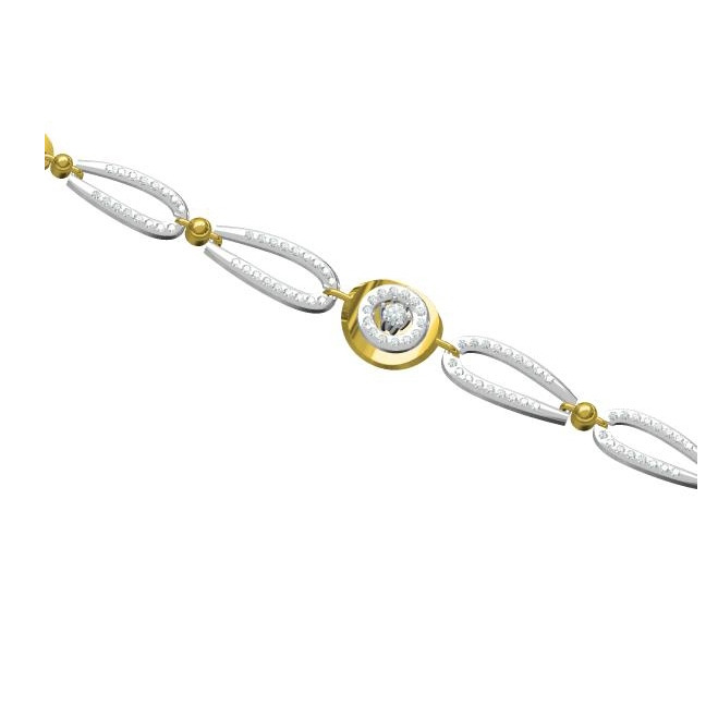 916 cz diamond gold bracelet
