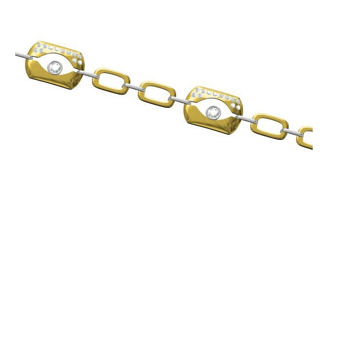 916 cz diamond gold bracelet