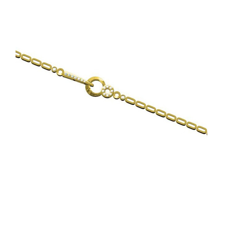 916 cz diamond gold bracelet