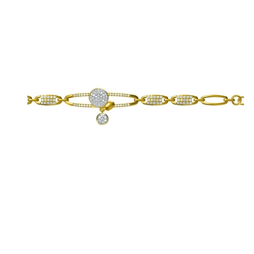 916 cz diamond gold bracelet