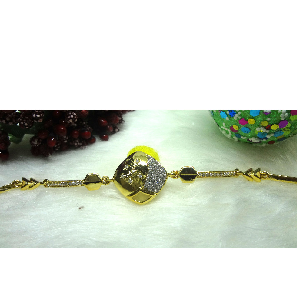 916 gold cz diamond dipyramid shape ladies bracelet