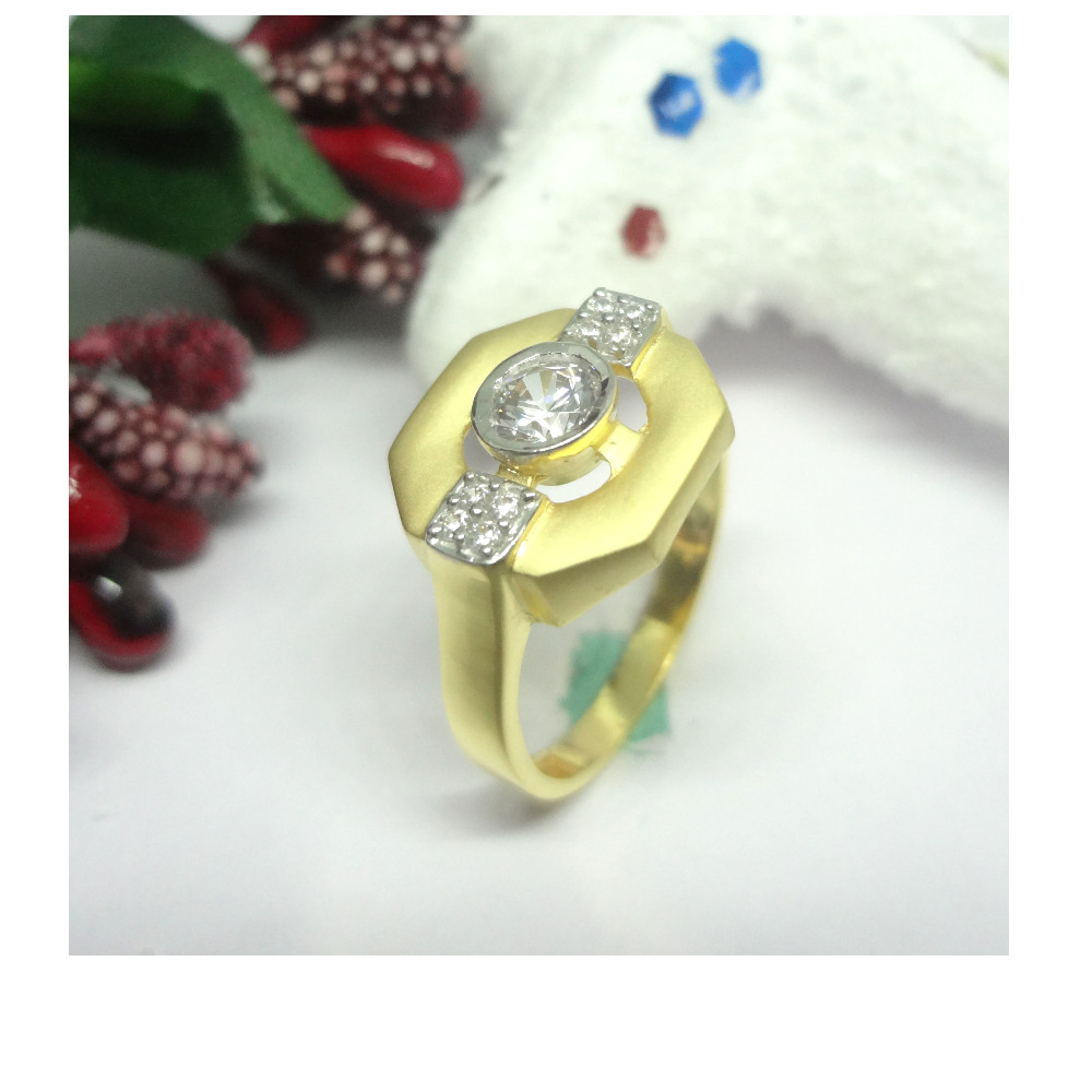 916 cz gold diamond ring