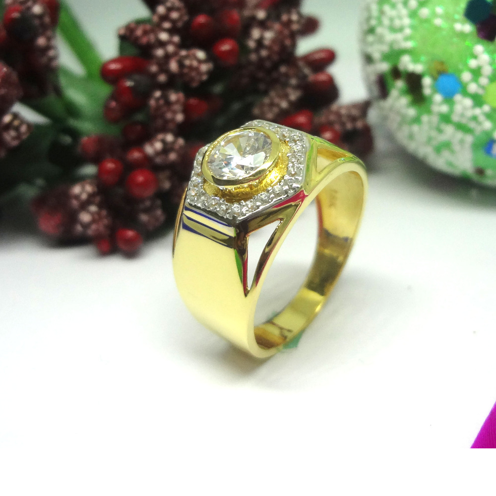 916 cz gold diamond ring